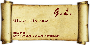 Glasz Líviusz névjegykártya